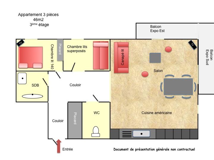 foto 8 Mietobjekt von Privatpersonen Les 2 Alpes appartement Rhne-Alpes Isre Grundriss des Objektes