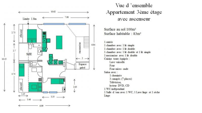 foto 11 Mietobjekt von Privatpersonen Les Gets appartement Rhne-Alpes Haute-Savoie Grundriss des Objektes