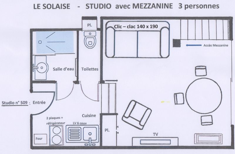 foto 4 Mietobjekt von Privatpersonen Val d'Isre studio Rhne-Alpes Savoyen Grundriss des Objektes