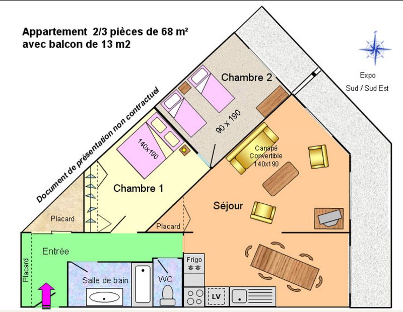 foto 10 Mietobjekt von Privatpersonen Les 2 Alpes appartement Rhne-Alpes Isre Grundriss des Objektes