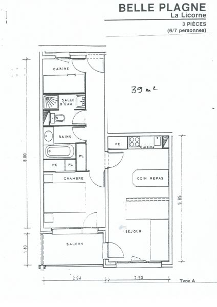 foto 10 Mietobjekt von Privatpersonen La Plagne appartement Rhne-Alpes Savoyen Grundriss des Objektes