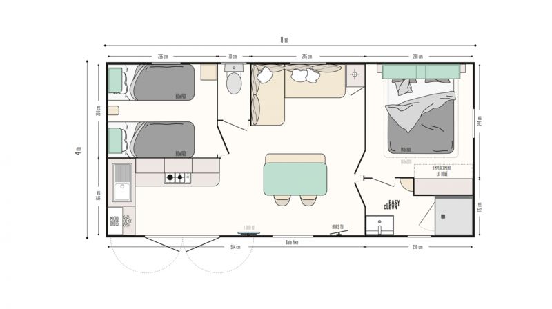 foto 10 Mietobjekt von Privatpersonen Damgan mobilhome Bretagne Morbihan Grundriss des Objektes