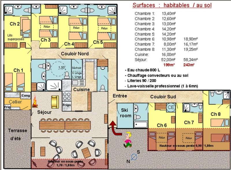 foto 20 Mietobjekt von Privatpersonen Les 2 Alpes chalet Rhne-Alpes Isre Grundriss des Objektes