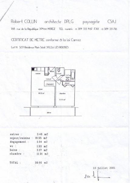 foto 15 Mietobjekt von Privatpersonen Les Rousses appartement Franche-Comt Jura Grundriss des Objektes