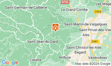 Karte Saint-Jean-du-Gard Ferienunterkunft auf dem Land 128378